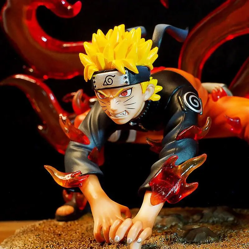 Vue de profil de la Figurine Naruto Uzumaki à quatre queues