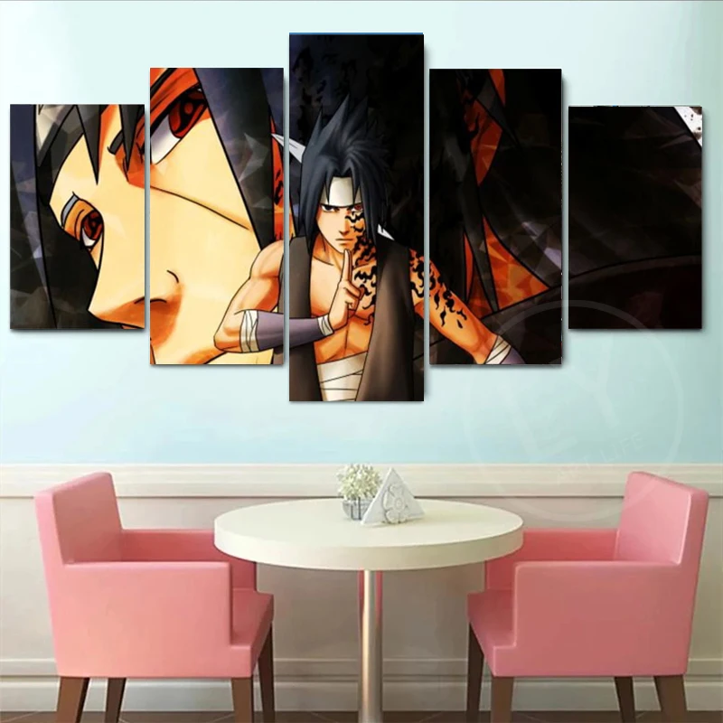 Tableau Sasuke Itachi - Détail de la texture et du pointillisme